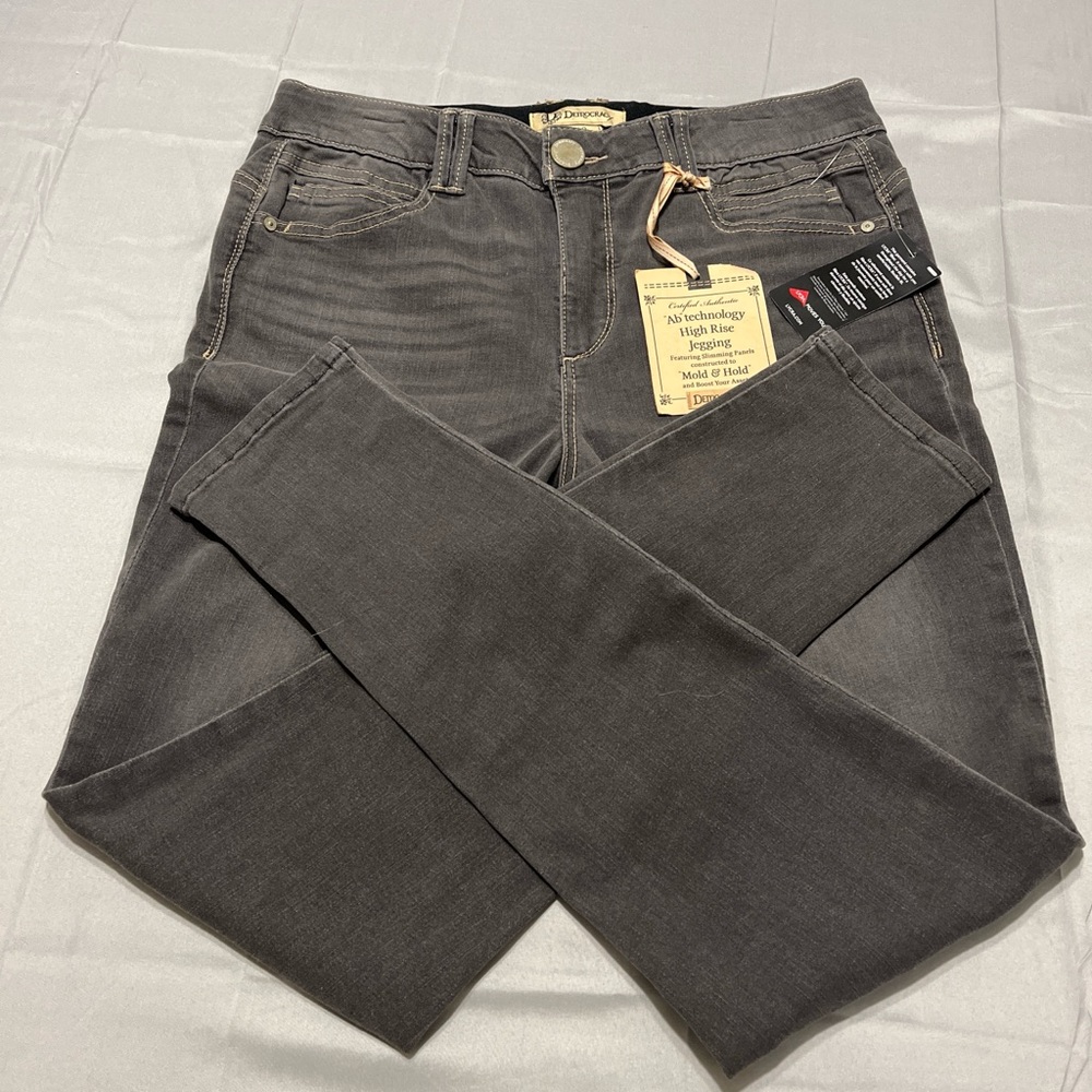 Democracy Ab Technology High Rise Skinny Jeggings Gray Size 10 NWT Stretch Denim